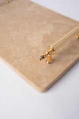 Traverten Sunum, Nişan Tepsisi 20x30 Gold Kumru