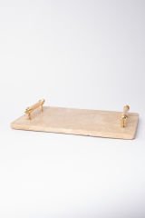 Traverten Sunum, Nişan Tepsisi 20x30 Gold Kumru