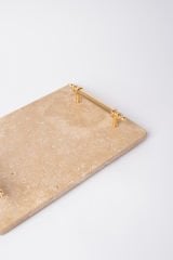 Traverten Sunum, Nişan Tepsisi 20x30 Gold Kumru