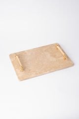 Traverten Sunum, Nişan Tepsisi 20x30 Gold Kumru