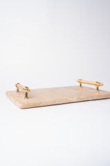 Traverten Sunum, Nişan Tepsisi 20x30 Gold Kumru