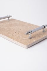 Traverten Sunum, Nişan Tepsisi 20x30 Gümüş Kumru