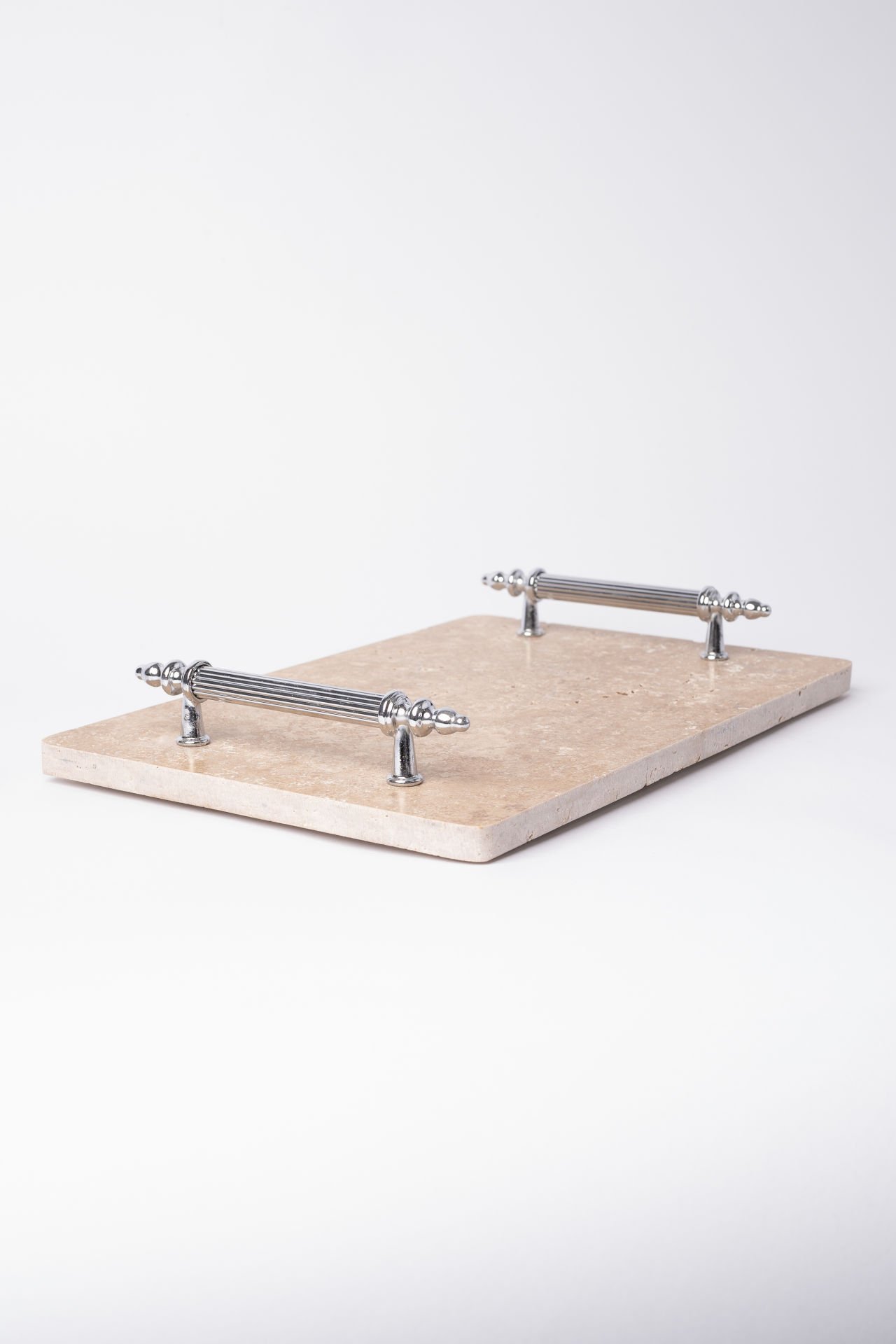 Traverten Sunum, Nişan Tepsisi 20x30 Gümüş Kumru