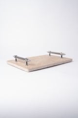 Traverten Sunum, Nişan Tepsisi 20x30 Gümüş Kumru