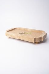 Traverten Kenarlı Sunum Tabağı Gold Top Ayak