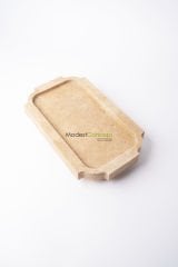 Traverten Kenarlı Sunum Tabağı Gold Top Ayak