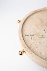 Traverten  Pasta & Sunum Standı Gold Detaylı