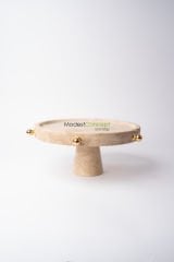 Traverten  Pasta & Sunum Standı Gold Detaylı