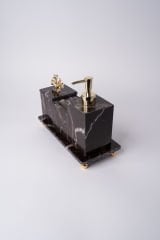 Vişne Mermer 3lü Banyo Seti Gold Mercan