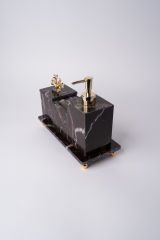 Vişne Mermer 3lü Banyo Seti Gold Mercan