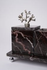 Vişne Mermer 3lü Banyo Seti Gümüş Mercan