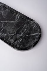 Siyah Mermer Oval Tepsi 15x30cm