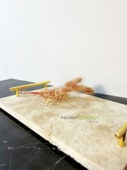 Traverten Sunum, Nişan Tepsisi 20x30 Gold Slim