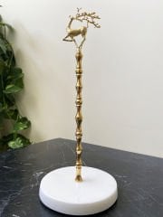 Beyaz Mermer Çubuklu Havluluk Gold Uçan Geyik