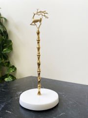 Beyaz Mermer Çubuklu Havluluk Gold Uçan Geyik