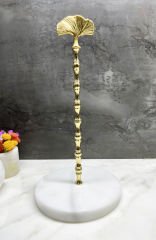 Beyaz Mermer Çubuklu Havluluk Gold Gingko