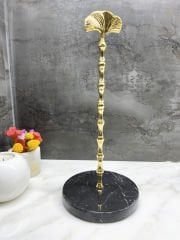 Siyah Mermer Çubuklu Havluluk Gold Gingko