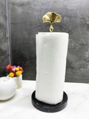 Siyah Mermer Çubuklu Havluluk Gold Gingko