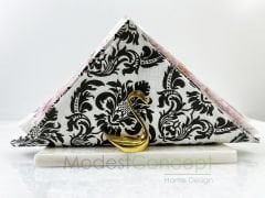 Beyaz Yarım Daire Peçetelik Gold Kuğu