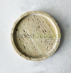 Traverten Yuvarlak Tabak 20cm