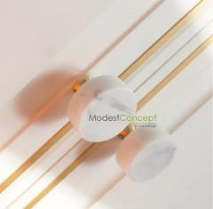 Beyaz  Mermer Çekmece / Dolap Kulp'u 2 ADET