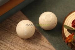 Traverten Mermer Çekmece / Dolap Kulp'u 2 ADET Top kulp