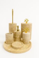 Traverten 7li  Banyo Gold Mercan