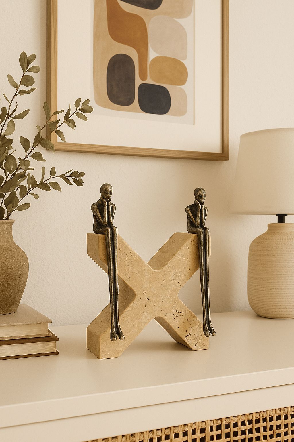 Doğal traverten  taş X dekoratif obje