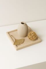 Doğal traverten mermer tepsi, banyo düzenleyici, sunum tabağı kare organizer