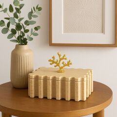 Doğal traverten mermer kenar detaylı  kase, organizer, dekoratif