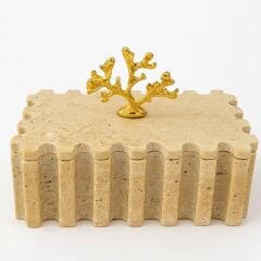 Doğal traverten mermer kenar detaylı  kase, organizer, dekoratif