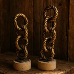 Dekoratif zincir halkalı heykel seti