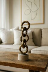 Dekoratif zincir halkalı heykel seti