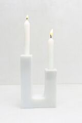 İkili modern mermer mumluk