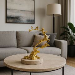 Gold obje mermer taban