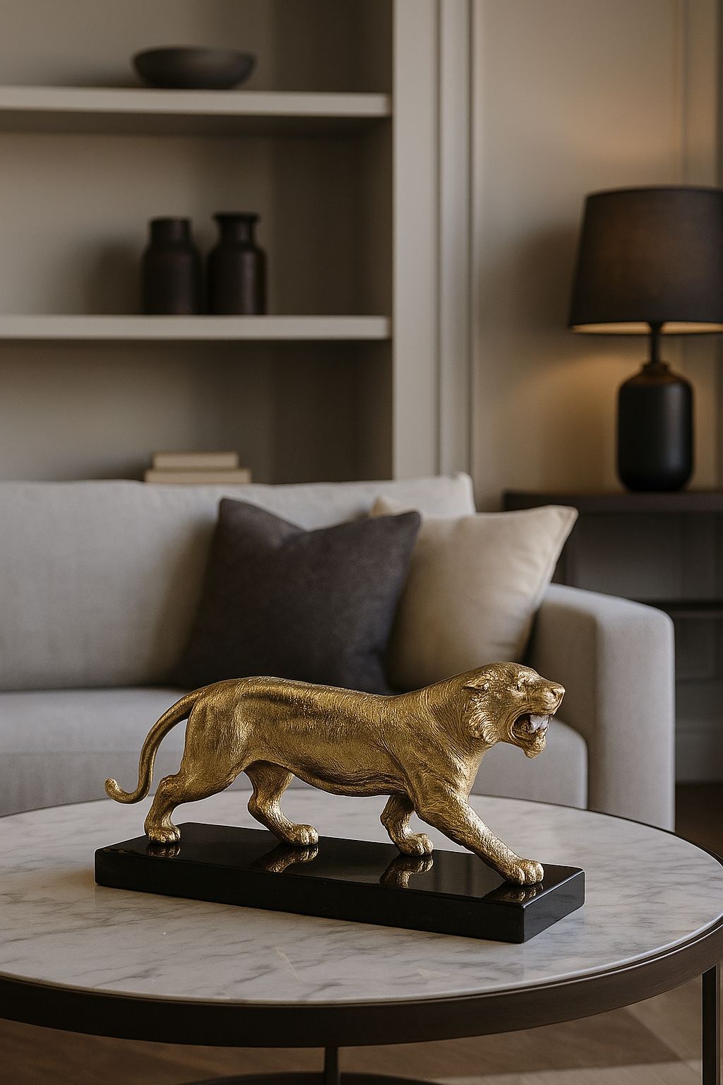 GOLD aslan figürlü dekoratif obje