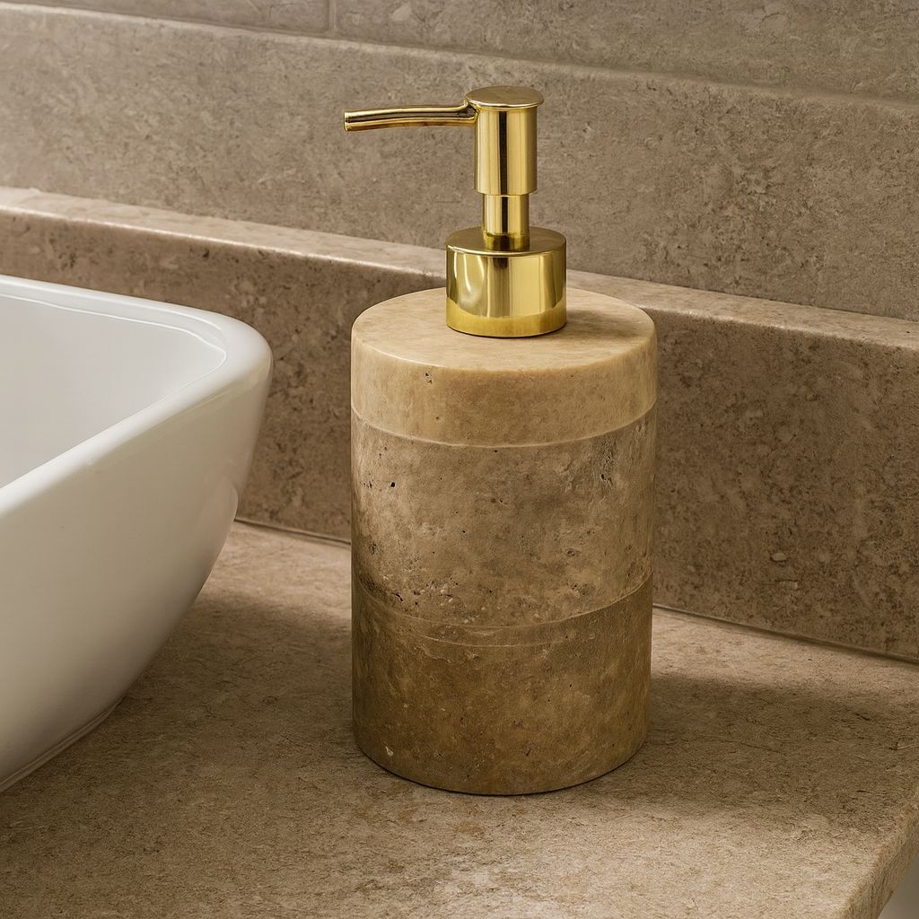 Doğal traverten sıvı sabunluk traverten sıvı sabunluk GOLD