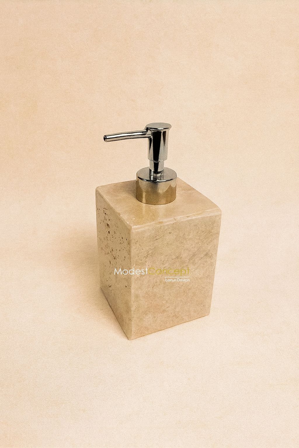 Doğal traverten sıvı sabunluk traverten kare sıvı sabunluk Gümüş