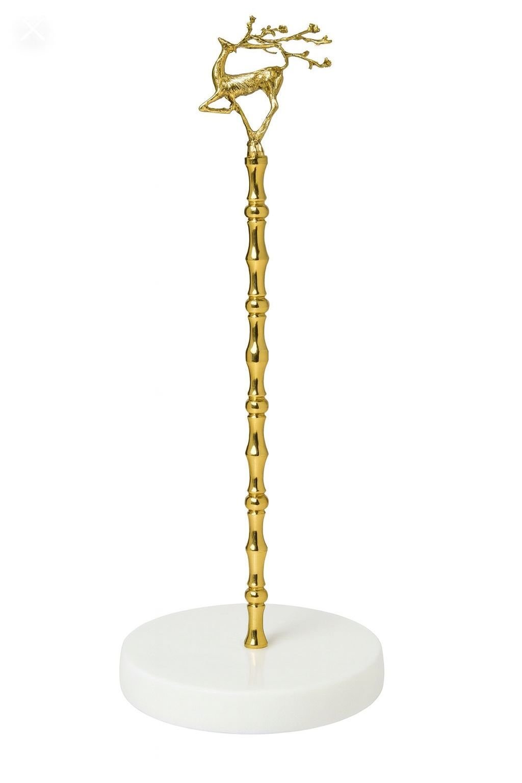 Doğal mermer havluluk pirinç geyik detaylı GOLD