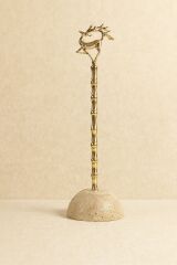 Traverten mermer havluluk traverten küre ayaklı GOLD uçan geyik objeli