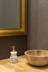 Beyaz mermer sıvı sabunluk - GOLD başlıklı