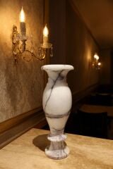 Doğal mermer dekoratif vazo Leylak mermer vazo