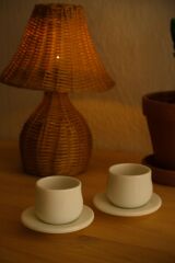 Beyaz mermer 2'li fincan seti