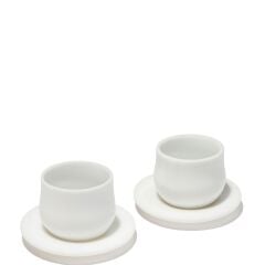 Beyaz mermer 2'li fincan seti