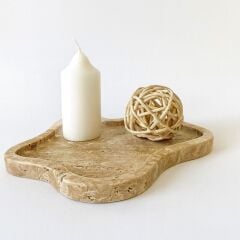 Traverten dalgalı sunum tabağı, düzenleyici tepsi