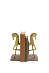 Antik at figürlü mermer kitap tutucu seti (2'li)