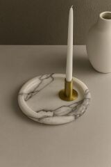 Afyon menekşe mermer tepsi - Yuvarlak tepsi