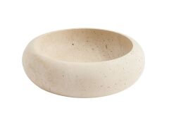 Doğal Traverten dekoratif yuvarlak Lunaris kase