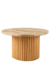 Traverten Üstlü Kayın Ayaklı Orta Sehpa