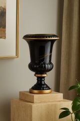 Siyah seramik vazo - Dekoratif vazo